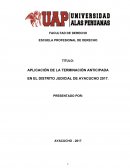 APLICACIÓN DE LA TERMINACIÓN ANTICIPADA EN EL DISTRITO JUDICIAL DE AYACUCHO 2017