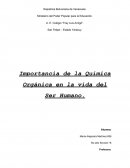 Importancia de la Química Orgánica en la vida del Ser Humano