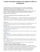 Usemos al maximo el poder de la palabra de Dios