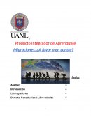 Producto Integrador de Aprendizaje Migraciones, ¿A favor o en contra?