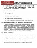 NOCIONES BÁSICAS DE LA INVESTIGACIÓN EN EDUCACIÓN