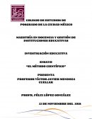 ENSAYO “EL MÉTODO CIENTÍFICO”