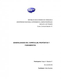 GENERALIDADES DEL CURRÍCULUM, PROPÓSITOS Y FUNDAMENTOS. Página 1