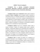 Fundamentos de investigación. Tipos de investigación