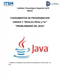 Problemario Java While,do while y for. Página 1
