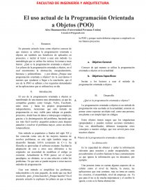El uso actual de la Programación Orientada a Objetos (POO). Página 1