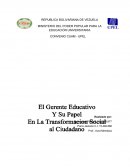 El gerente educativo y su papel en la transformación social al ciudadano
