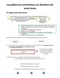 Los gobiernos centralistas y la dictadura de santa Anna. Página 1