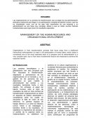 GESTION DEL RECURSO HUMANO Y DESARROLLO ORGANIZACIONAL
