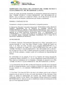 Terminacion unilateral del contrato del cierre técnico y celda emergente del botadero de La Mana