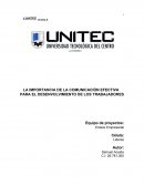 LA IMPORTANCIA DE LA COMUNICACIÓN EFECTIVA PARA EL DESENVOLVIMIENTO DE LOS TRABAJADORES