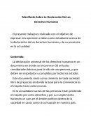Manifiesto Sobre La Declaración De Los Derechos Humanos