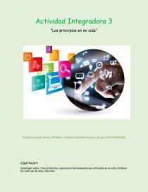 Actividad Integradora 3 “Los principios en mi vida”. Página 1