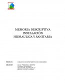 MEMORIA DESCRIPTIVA HIDRAULICA SANITARIA