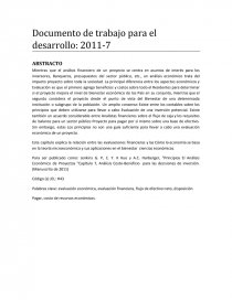PRINCIPIOS BASADOS EN EL ANÁLISIS ECONÓMICO DE PROYECTOS. Página 1