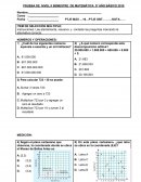 PRUEBA DE NIVEL II SEMESTRE DE MATEMÁTICA 5º AÑO BÁSICO s/r