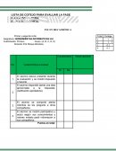 LISTA DE COTEJO PARA EVALUAR LA FASE