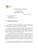 Informe técnico. Solicitud de Beca de Transporte