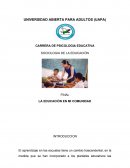 LA EDUCACIÓN EN MI COMUNIDAD