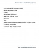 Unidad 2. Introducción al Pensamiento Filosófico y Educativo Ilustrado