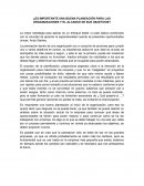 ¿Es importante una buena planeación para las organizaciones y el alcance de sus objetivos?