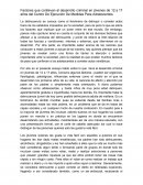 Factores que conllevan al desarrollo criminal en jóvenes de 12 a 17 años