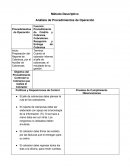 Análisis de Procedimientos de Operación