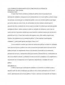 LAS COMPRAS GUBERNAMENTALES COMO POLITICAS PÚBLICAS. Página 1