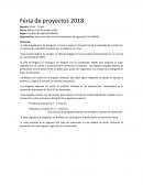 Feria de proyectos 2018