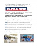 ANALISIS E INTERPRETACION DE ESTADO FINANCIERO DE AMECO