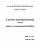ESTRATEGIAS PARA LA PREVENCION DE RIESGO ANTE EVENTOS NATURALES DIRIGIDO A LAS DOCENTES DE EDUCACIÓN PREESCOLAR