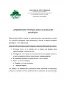 Consentimiento informado para una evaluación psicológica.