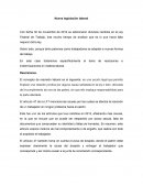 Nueva legislación laboral.Ley federal de trabajo