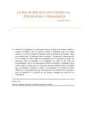 LA RELACIÓN QUE HAY ENTRE LA PSICOLOGÍA Y PEDAGOGÍA