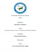 EL DOCENTE, SU ROL DE TUTOR Y LA TUTORÍA EN LA EDUCACIÓN A DISTANCIA