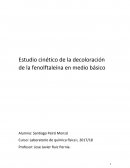 Estudio cinético de la decoloración de la fenolftaleína en medio básico