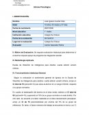 Informe Psicológico, evaluación intelectual para determinar sí el alumno requiere apoyo de programa de integración escolar