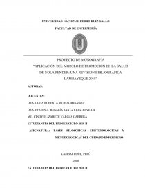 BASES FILOSOFICAS EPISTEMOLOGICAS Y METODOLOGICAS DEL CUIDADO ENFERMERO. Página 1