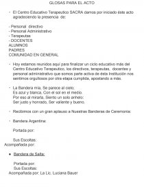 GLOSAS PARA EL ACTO. Página 1