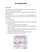 EL FEMINICIDIO. TIPOS DE FEMINICIDIO