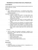 PROGRAMA DE ACTIVIDAD FISICA EN EL PREESCOLAR