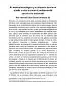 El avance tecnológico y su impacto sobre en el arte teatral durante el periodo de la revolución industrial