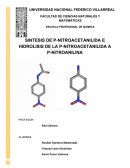SINTESIS DE P-NITROACETANILIDA E HIDROLISIS DE LA P-NITROACETANILIDA A P-NITROANILINA