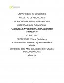 CATEDRA PSICOLOGÍA SOCIAL “ACTIVIDAD INTEGRADORA PARA EXAMEN FINAL 2018”