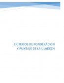 CRITERIOS DE PONDERACION Y PUNTAJE DE LA ULADECH