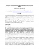 Análisis de eficiencia de una empresa productora de pouches de fruta