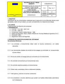 ESTANDAR PARA USO DE HERRAMIENTAS. Página 1