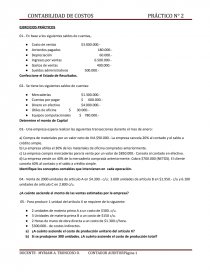 Contabilidad de costos. EJERCICIOS PRÁCTICOS. Página 1