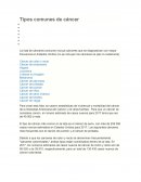 Tipos Comunes de Cancer