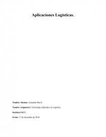 Tecnología Aplicada a la Logística. Página 1